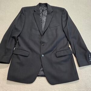 Lauren Ralph Lauren Solid Black Wool Suit Jacket Sports Coat Men's Size 44L